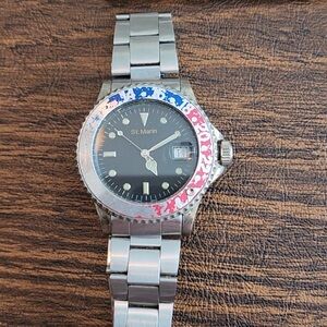 St. Marin Stainless Steel Men’s Watch – Pepsi Bezel Diver Look